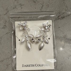 Dareth Colburn Silver Floral Leaf Earrings